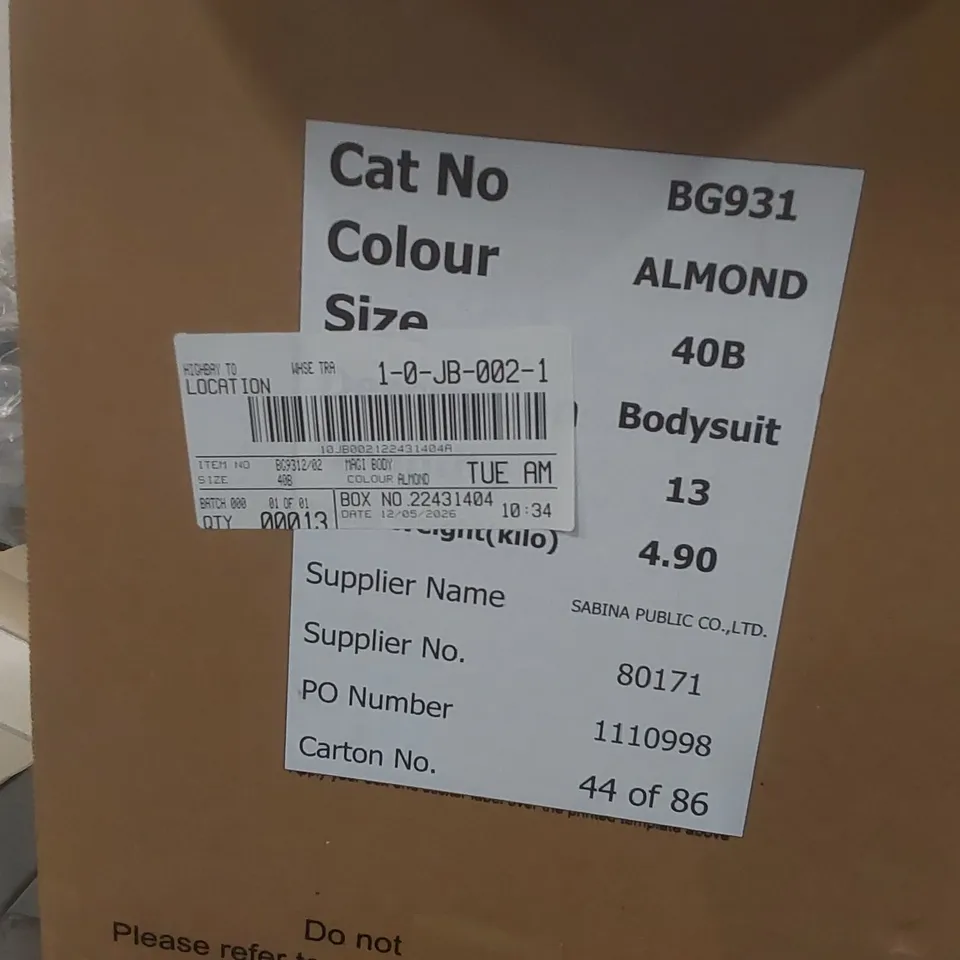 BOX CONTAINING APPROXIMATELY 13x BRAND NEW MAGISCULPT ALMOND BODYSUITS - SIZE 40B