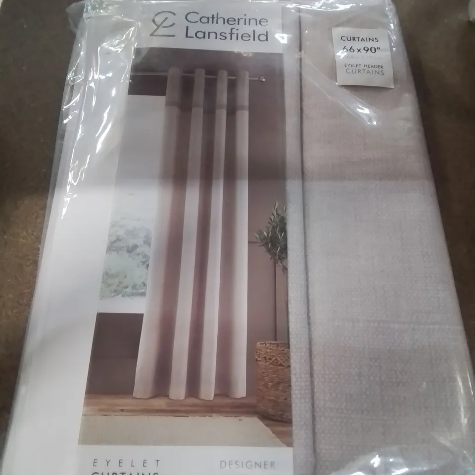 CATHERINE LANSFIELD EYELET CURTAINS 66X90INCH