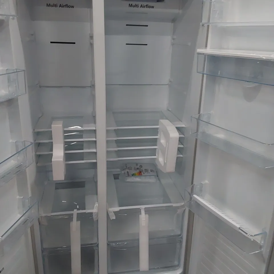 FRIDGEMASTER BLACK AMERICAN STYLE FRIDGE FREEZER WITH DRINK DISPENCER MS9152FFB 