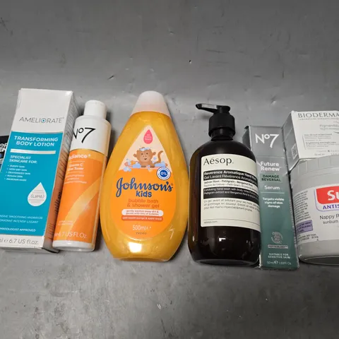 APPROXIMATEY 15 ASSORTED HEALTH AND BEAUTY PRODUCTS TO INCLUDE BIODERMA PIGMENTBIO, AESOP HAND WASH, JOHNSONS KIDS SHOWER GEL 500ML ETC. 
