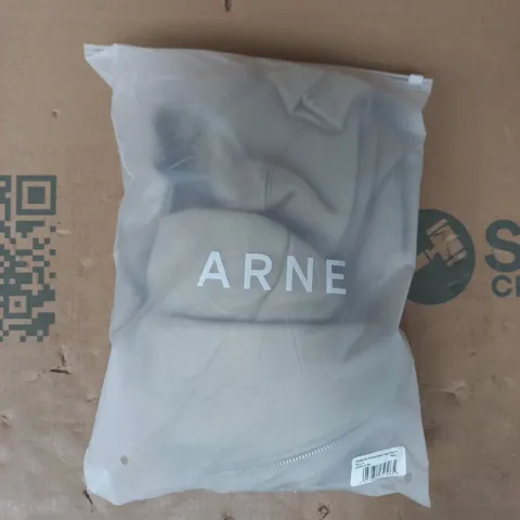 BAGGED ARNE RELAXED ZIP TROUGH HOODIE IN STONE SIZE XS