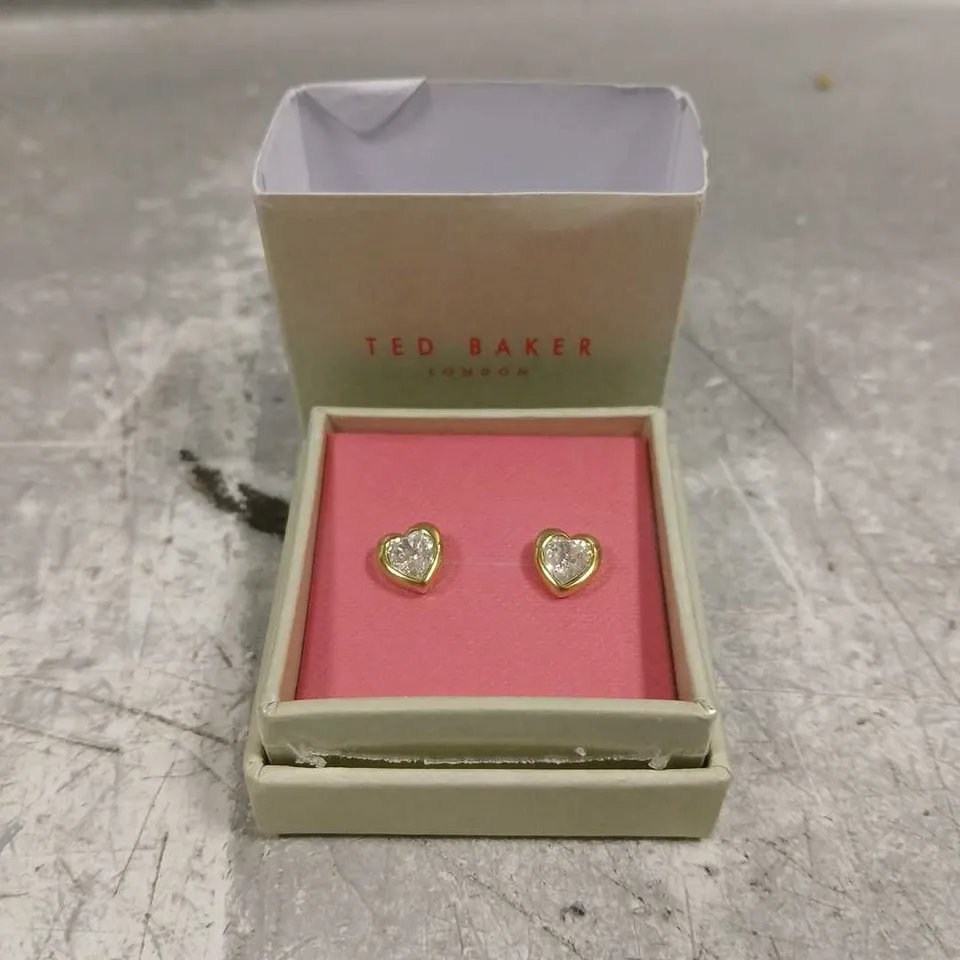 TED BAKER CRYSTAL HEART EARRINGS