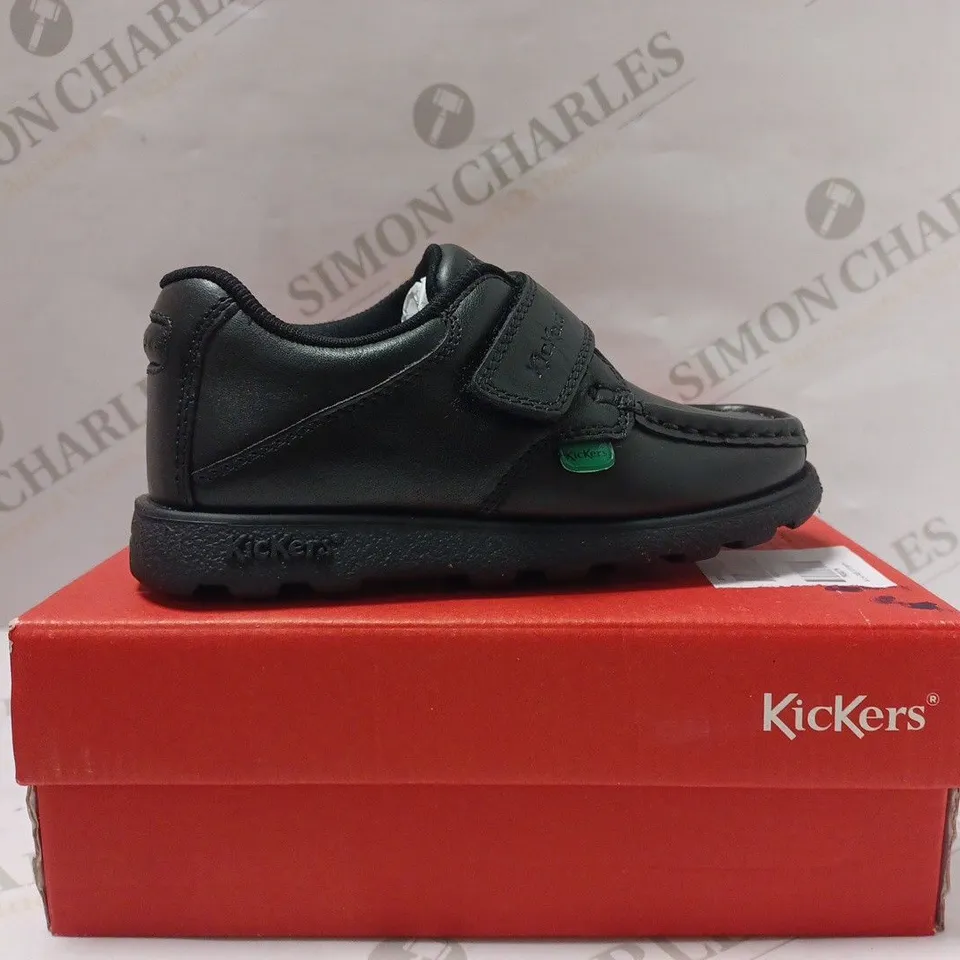 KICKERS FRAGMA STRAP LEATHER SHOES IN BLACK - SIZE 29