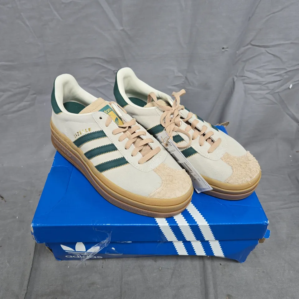 ADIDAS ORIGINALS WOMENS GAZELLE BOLD TRAINERS - BEIGE - 6