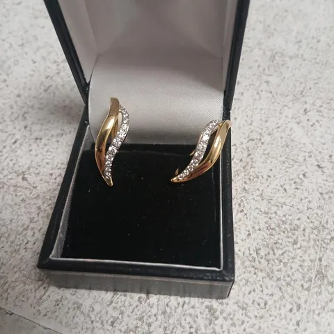 DIAMONIQUE EDIT PAVE WAVE HOOP EARRINGS 