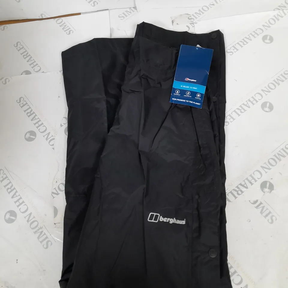 BERGHAUS DELUGE 2.0 OVERTROUSERS BLACK SIZE UK 10