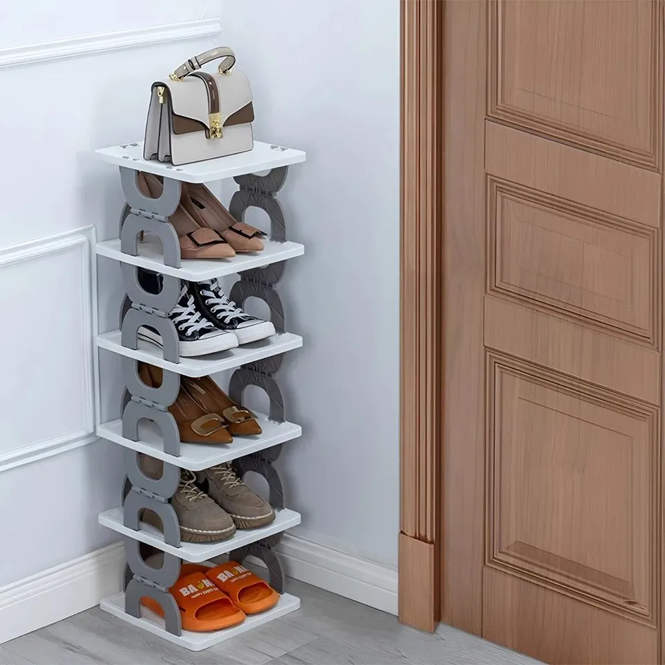 BOXED 6 PAIR STACKABLE SHOE STORAGE RACK