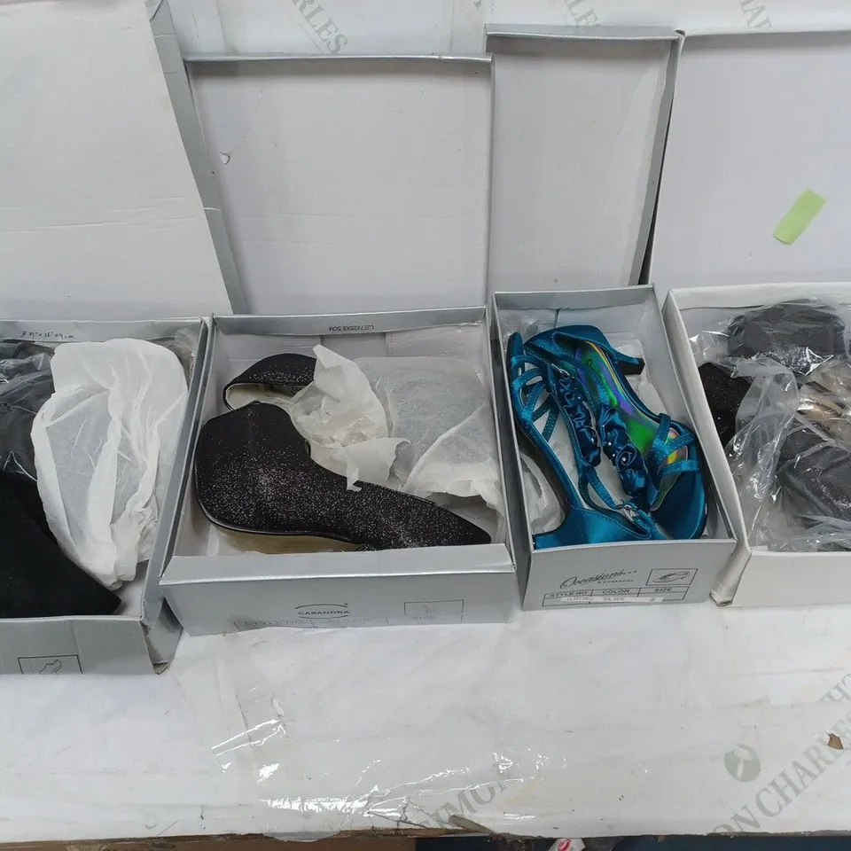 APPROXIMATELY 10 PAIRS OF ASSORTED BOXED SHOES TO INCLUDE BOOTS AND HEELS ETC.
