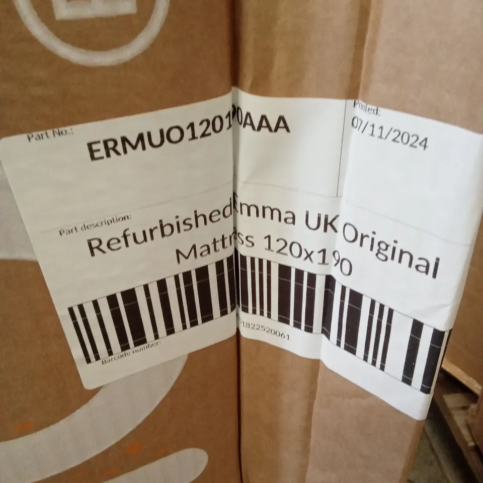 BOXED AND ROLLED MANUFACTURER REFURBISHED EMMA UK ORIGINAL MATTRESS 120 X 190CM (SMALL DOUBLE SIZE)