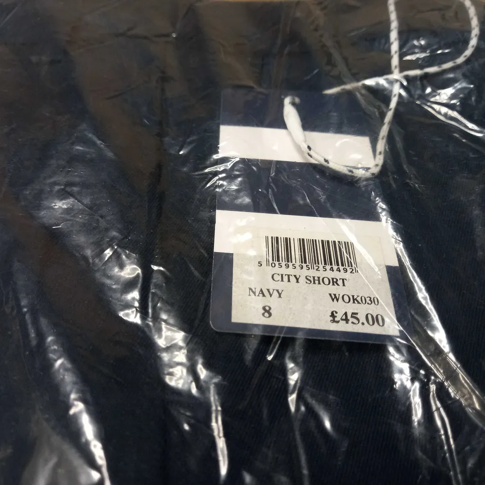 PACKAGED CREW CLOTHING COMPANY NAVY CITY SHORTS - SIZE 8