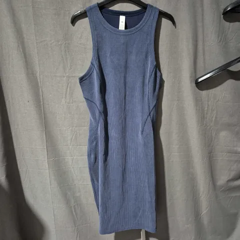 LULULEMON RIBBED KNIT SLEEVELESS DRESS – NAVY – UK 14 (US 10)