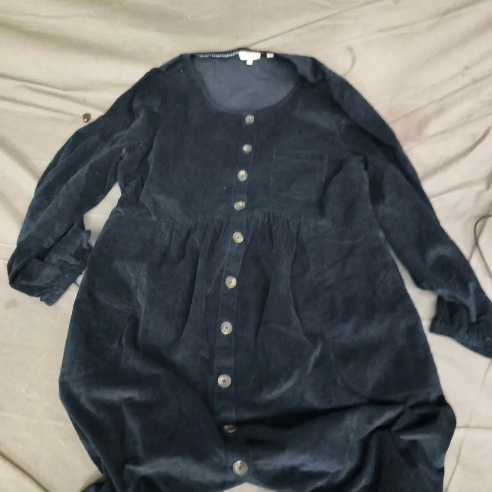 FAT FACE NAVY BUTTON-FRONT DRESS, UK 16