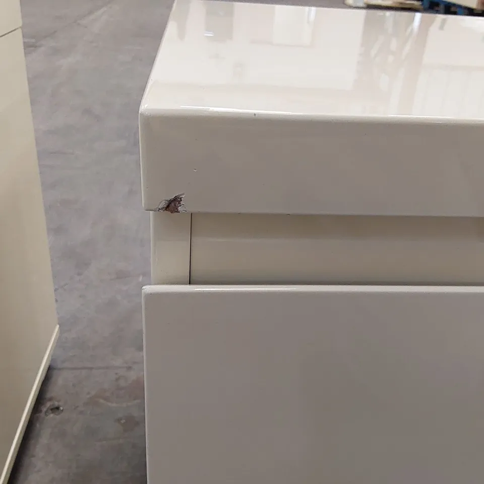 BRAND NEW 2-DRAWER BED SIDE TABLE - SET OF 2, CREAM (2 ITEMS)