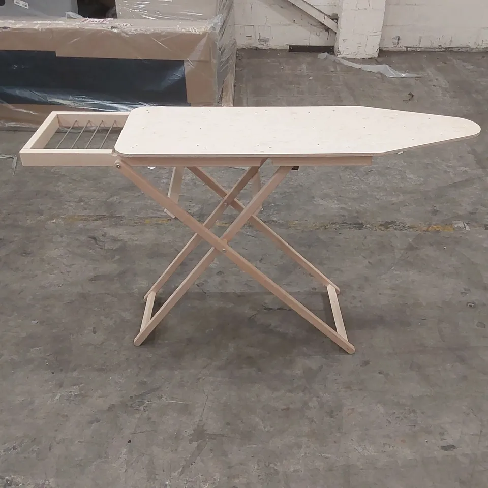 BOXED DESIGNER FOLDING WOODEN IRONING BOARD 