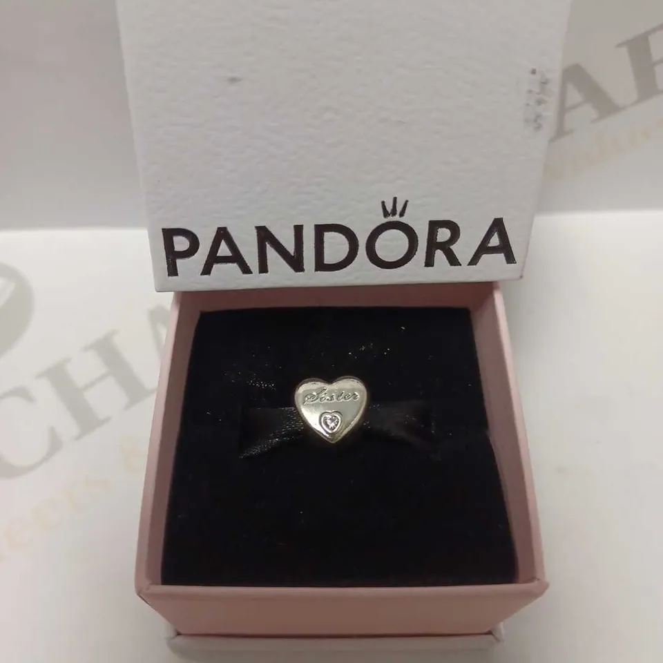 PANDORA SISTER HEART DIAMANTE SILVER CHARM 