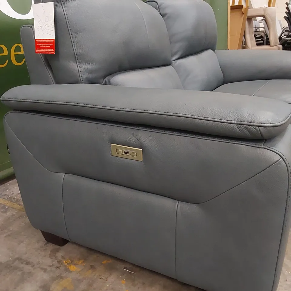QUALITY DESIGNER ITALIAN MADE GRADO ELECTRIC RECLINER 2-SEATER LEATHER LOVESEAT SOFA