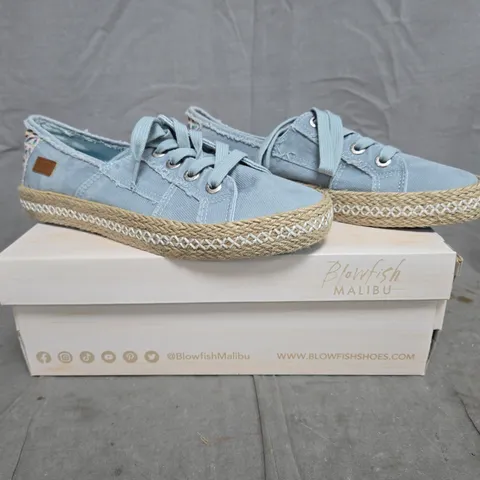BOXED PAIR OF BLOWFISH BEUNOS SHOES IN SKY SMOKED BLUE SIZE UK 7