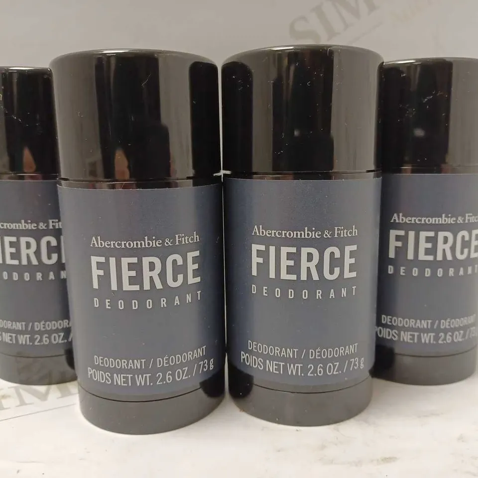 LOT OF 4 X 73G ABERCROMBIE & FITCH FIERCE DEODORANT STICK