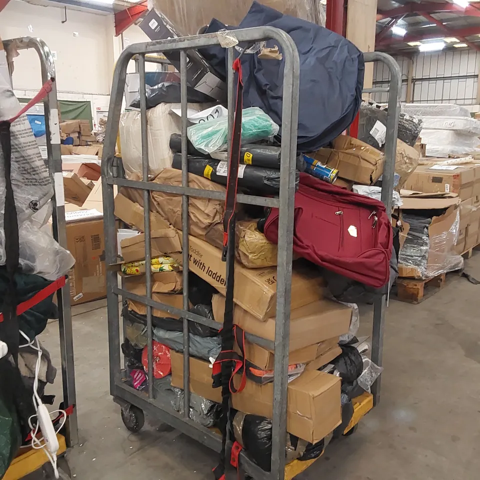 CAGE OF ASSORTED CONSUMER PRODUCTS/FURNITURE PARTS (CAGE NOT INCLUDED)