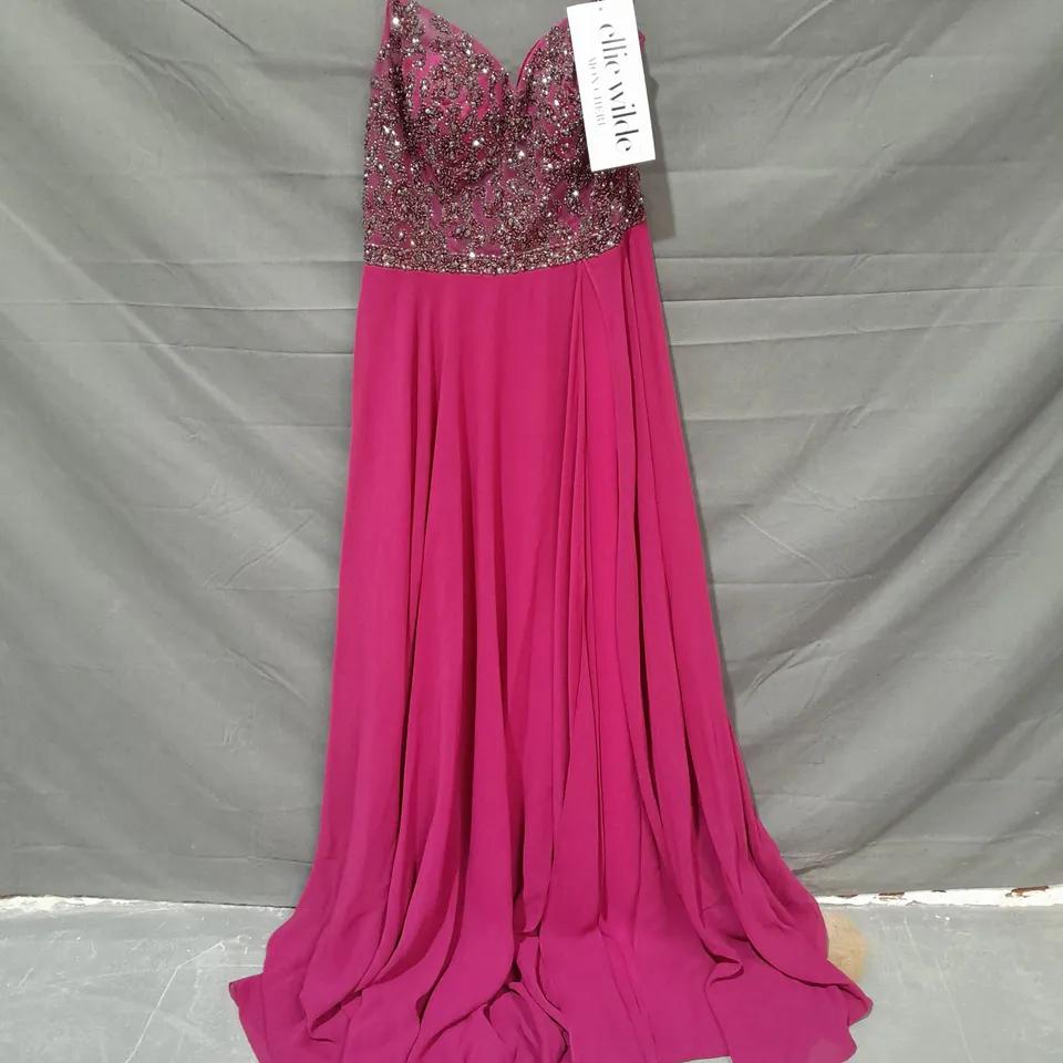 ELLIE WILDE EMBELLISHED OCCASIONAL DRESS IN MAGENTA - 8