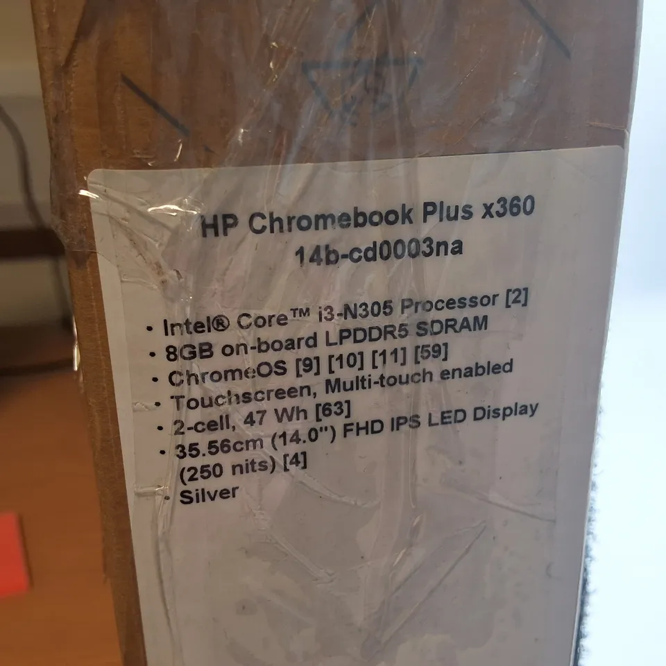 HP CHROMEBOOK PLUS X360 INTEL I-3 LAPTOP IN SILVER - 14B-CD0003NA