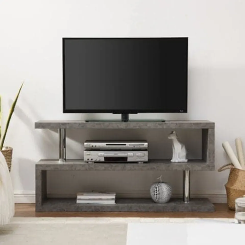 BOXED MIAMI LCD TV STAND IN CONCRETE PAPER (1 BOX)