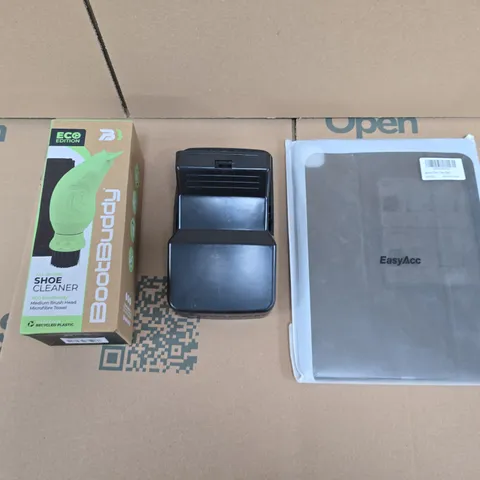 LARGE QUANTITY OF ASSORTED ITEMS TO INCLUDE TABLET PROTECTIVE CASE, BOOT BUDDY SHOE CLEANER, RAT TRAP, ETC - COLLECTION ONLY