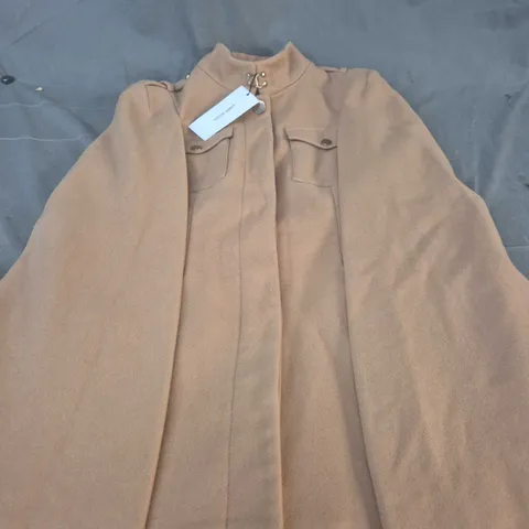KAREN MILLEN CAMEL MILITARY WOOL MELTON CAPE – WOMEN’S - UK 12