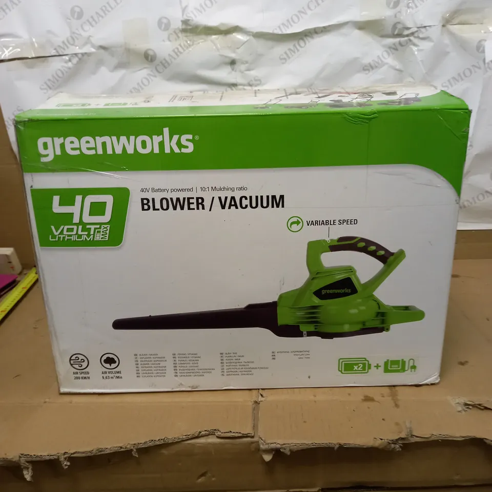 GREENWORKS LEAF BLOWER/VACUUM