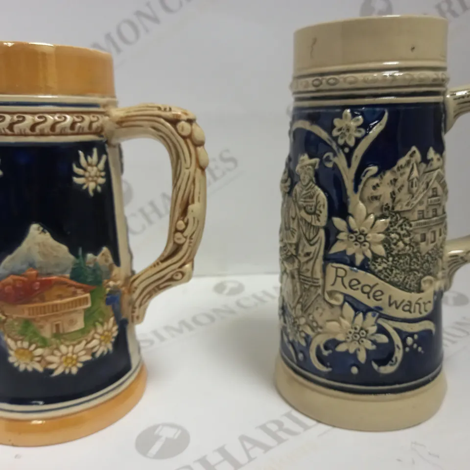 SET OF 2 GERMAN CERAMIC STEINS