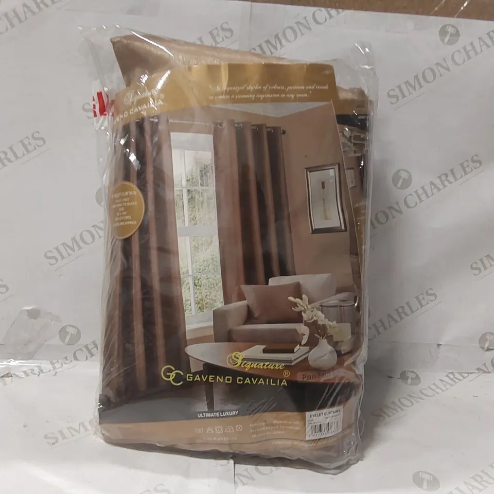 BAGGED POLYESTER SEMI SHEER CURTAIN PAIR - 229 x 275cm
