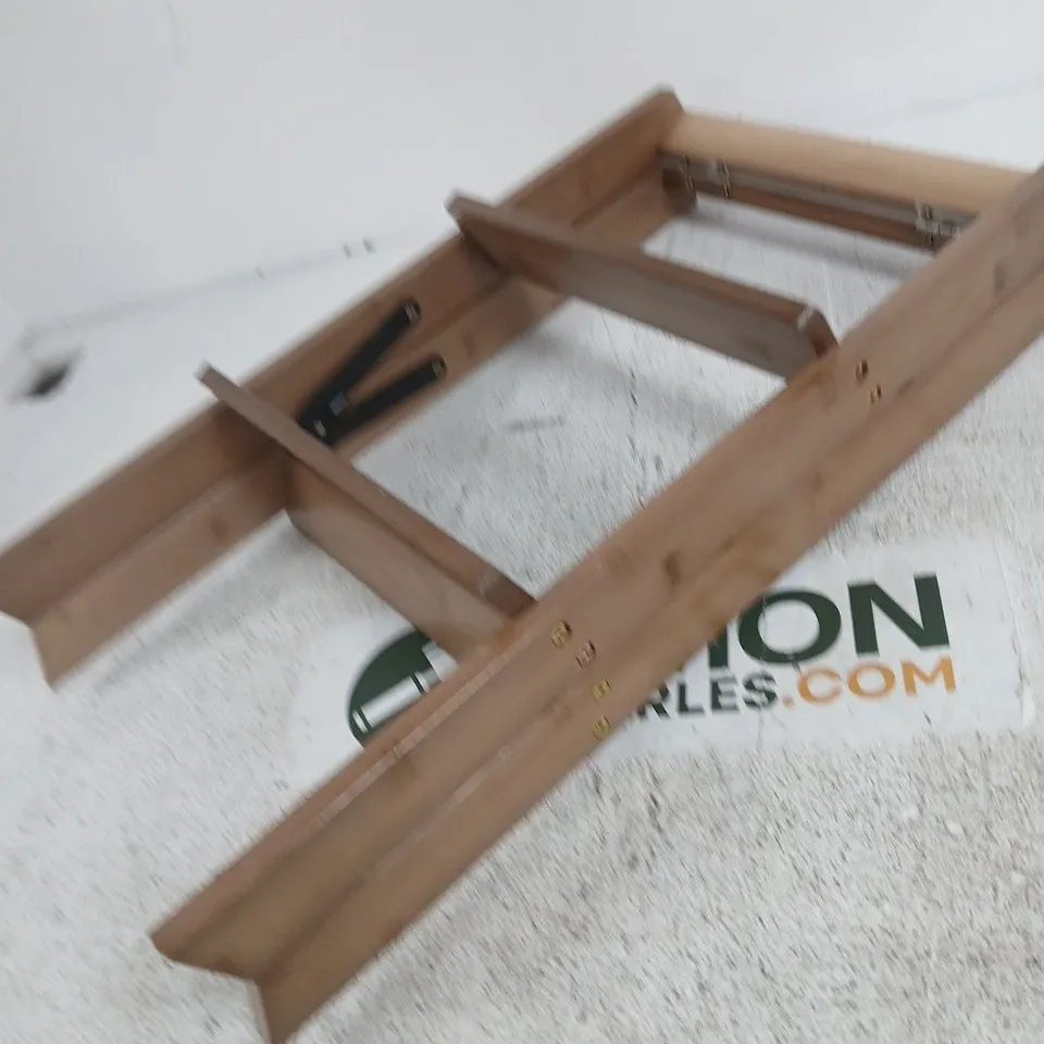 WOODEN A-FRAME STEP LADDER, TWO-STEP – NATURAL WOOD