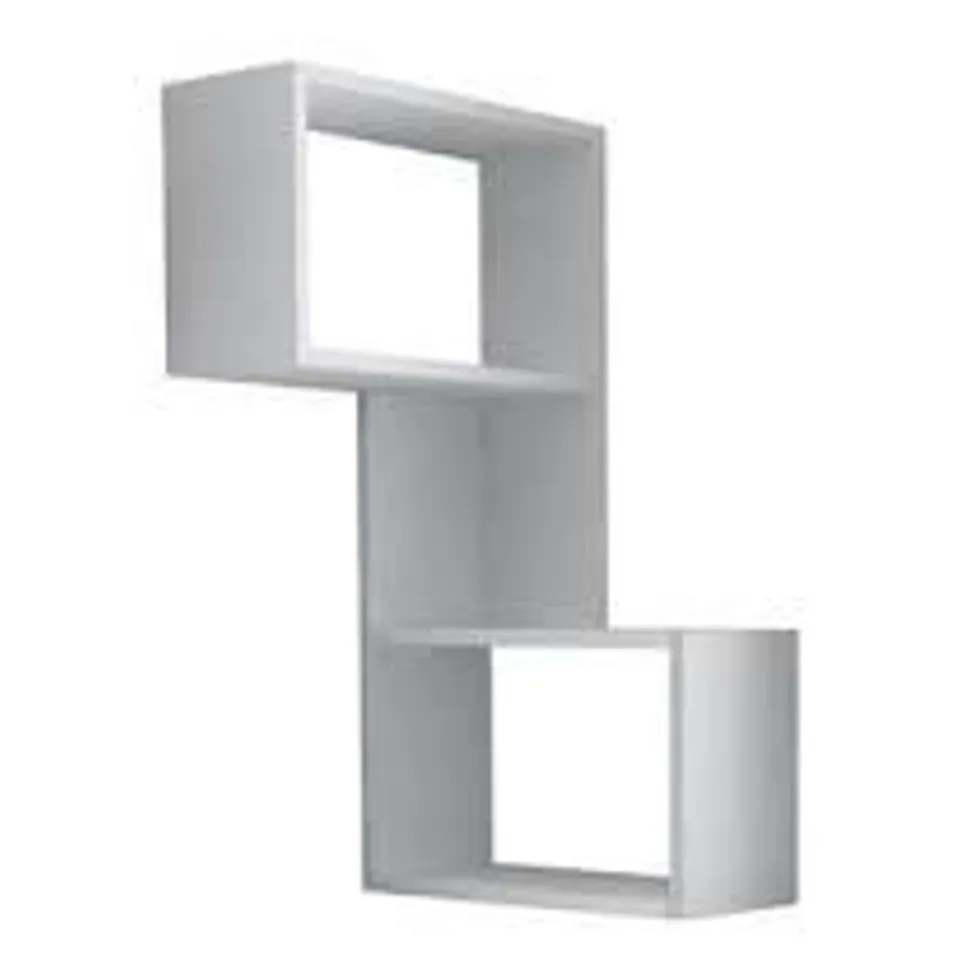 BOXED MAYBE SHELF - WHITE, LIGHT MOCHA