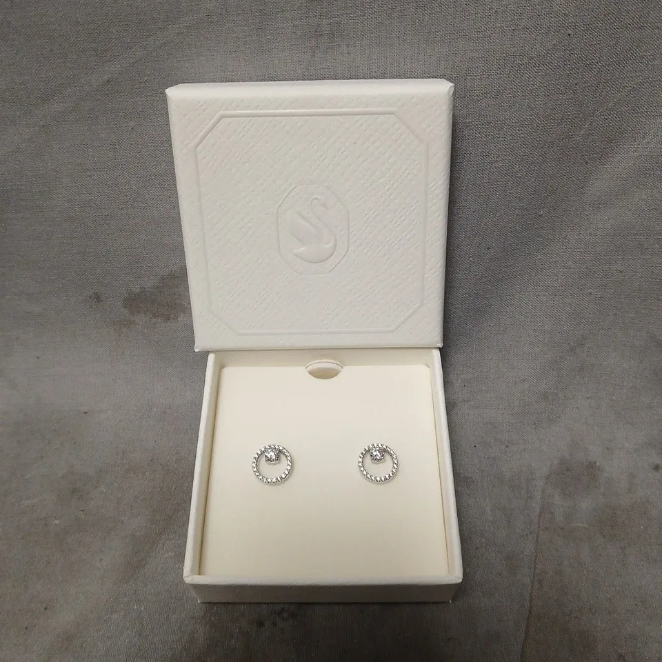 BOXED SWAROVSKI RHODIUM PLATED CRYSTAL CONSTELLA STUD EARRINGS