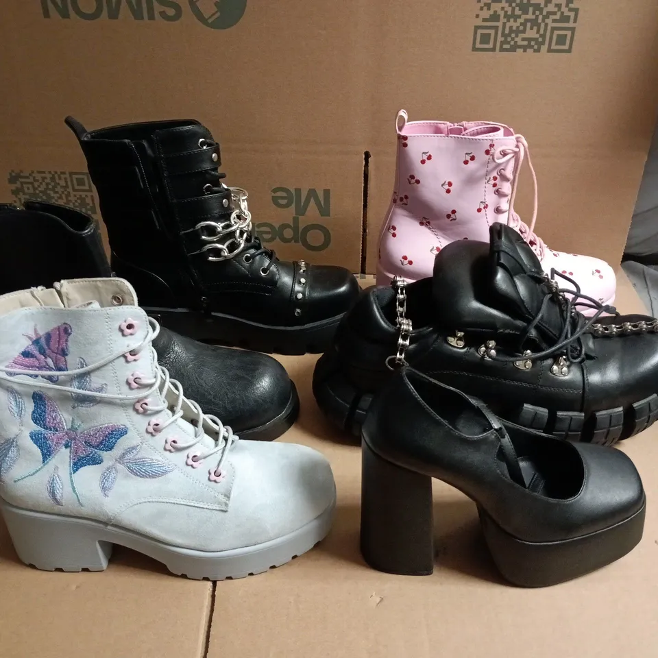 LOT OF APPROXIMATELY 10 ASSORTED PAIRS OF SHOES AND BOOTS IN VARIOUS SIZES