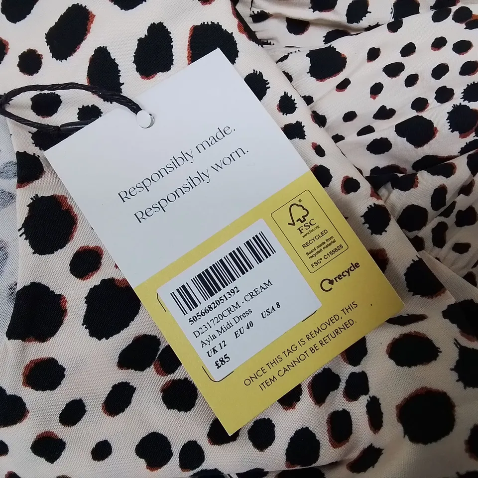 NOBODY'S CHILD AYLA MIDI DRESS IN CREAM - UK 10