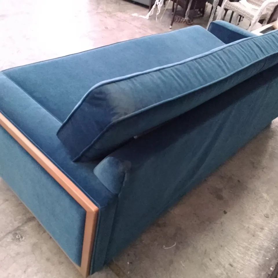 QUALITY DESIGNER G-PLAN VINTAGE 59 RR LARGE SOFA - MATT VELVET INDIGO FABRIC 