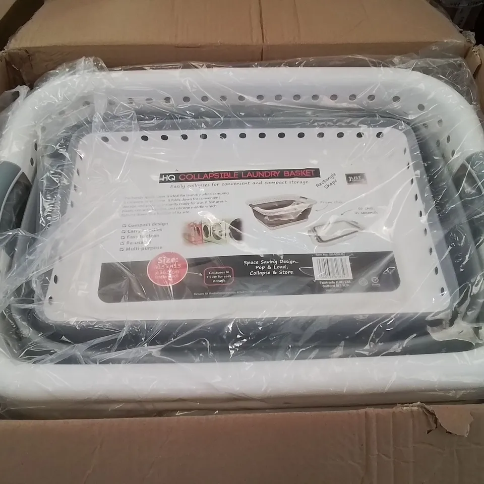 BOX CONTAINING APPROXIMATELY 6 BRAND NEW LAUNDRY BASKETS 