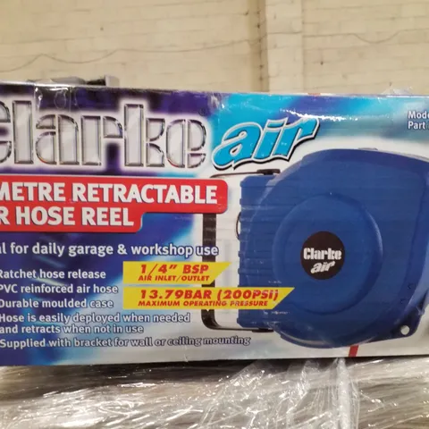 BOXED CLARKE CAR9PC 9M RETRACTABLE AIR HOSE REEL