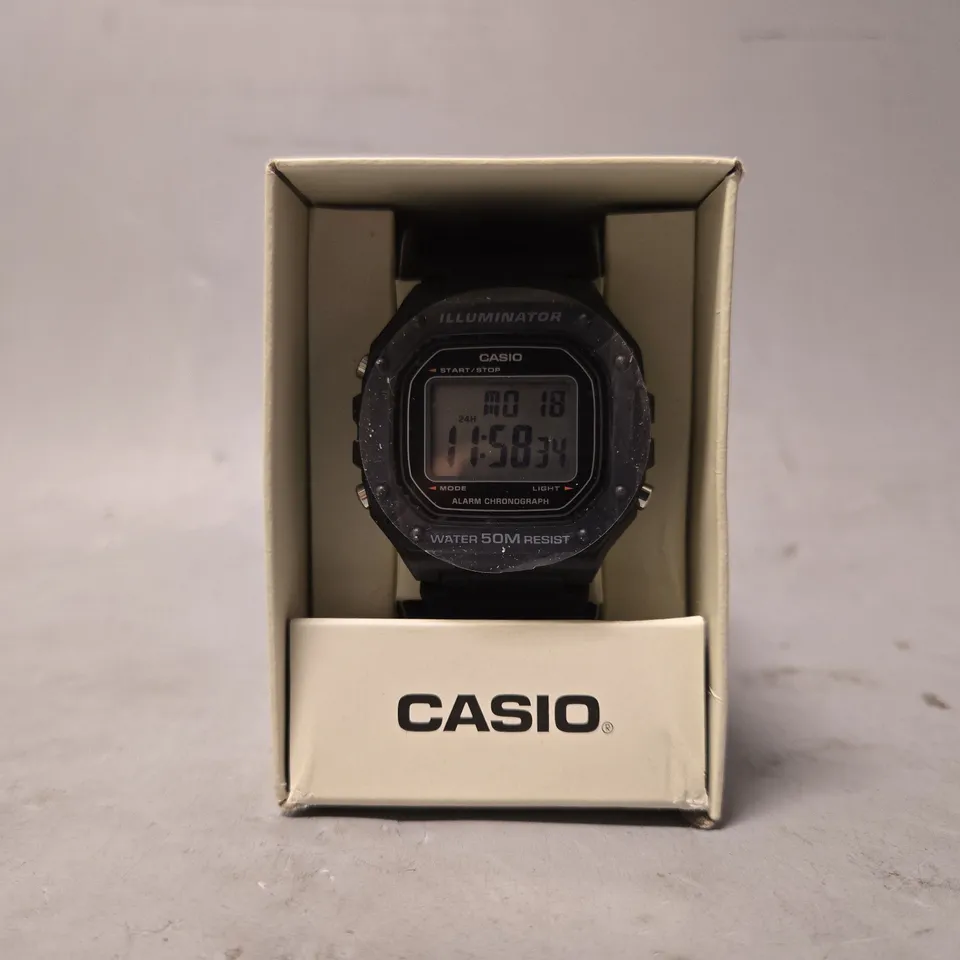 BOXED CASIO ILLUMINATOR DIGITAL WATCH IN BLACK