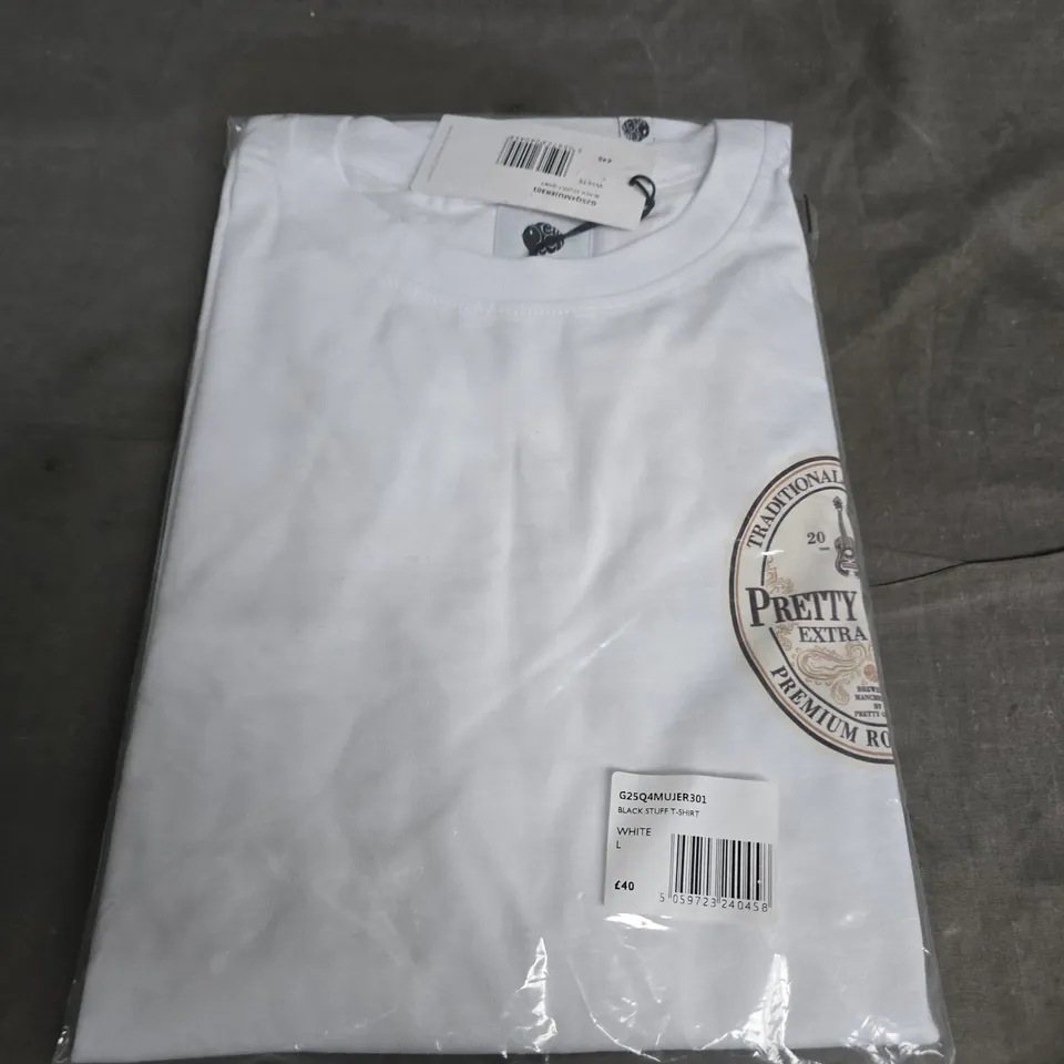 PRETTY GREEN BLACK STUFF T-SHIRT SIZE L