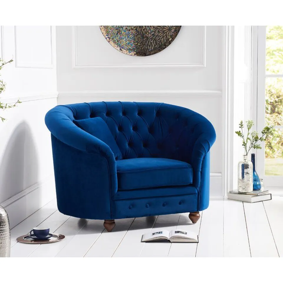 MALTA CHESTERFIELD BLUE UPHOLSTERY CHAIR