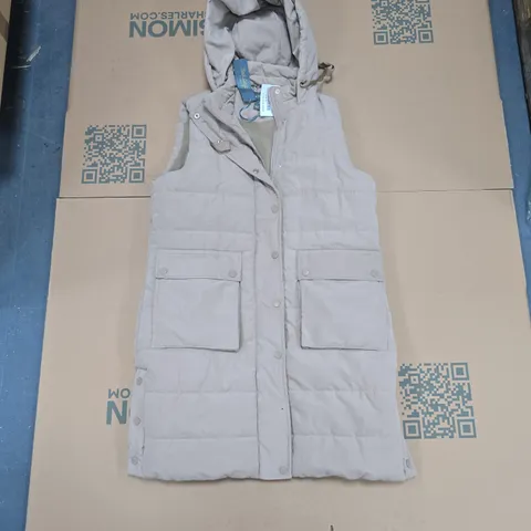 RUTH LANGFORD WOMEN'S BEIGE PADDED HOODED VEST – UK 8 (US 4)