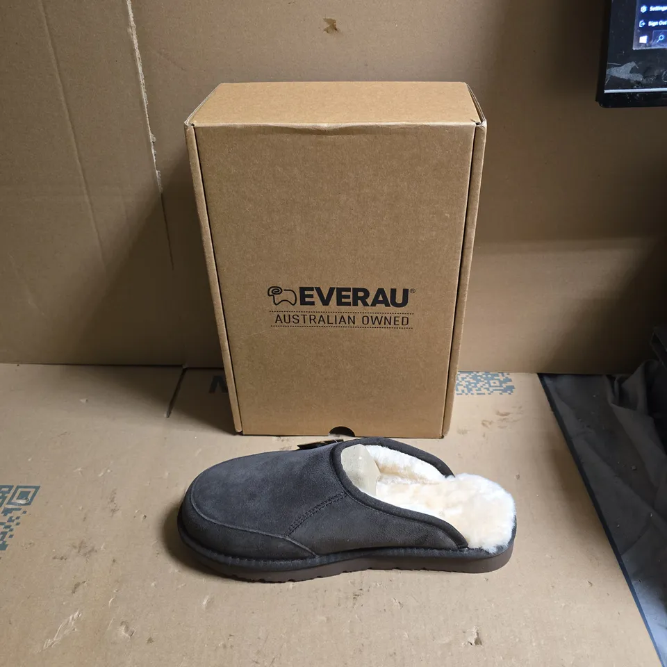 EVERAU SLIPPERS – GREY WITH SHEARLING LINING - EUR SIZE 43 