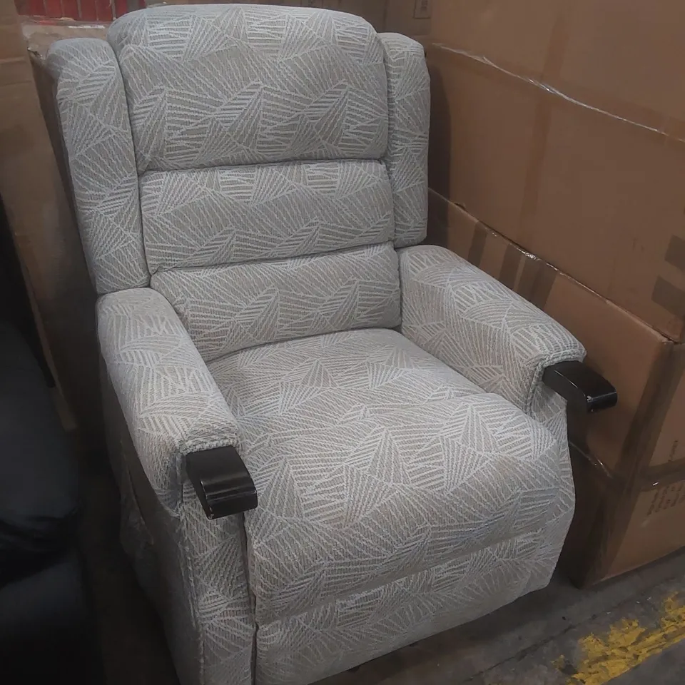 DESIGNER FABRIC UPHOLSTERED POWER RECLINER ARMCHAIR 