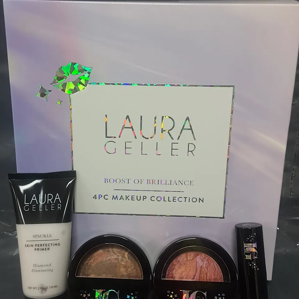 LAURA GELLER DOUBLE DIAMONDS ARE FOREVER COMPLEXION & LIP 4 PIECE COLLECTION