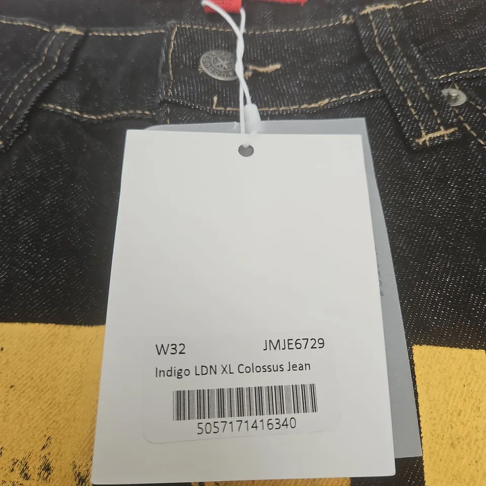 JADED LONDON INDIGO LDN XL COLOSSUS JEANS, UK 32 WAIST