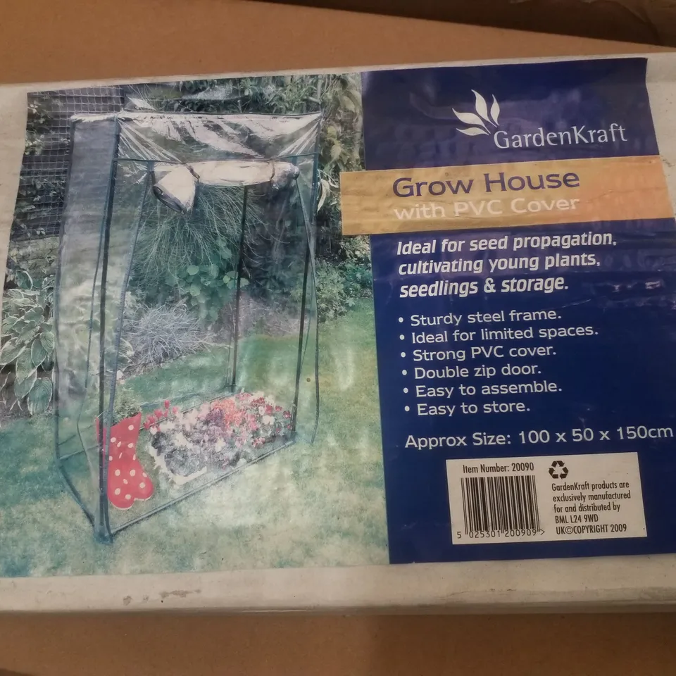 BOXED GARDENHKRAFT GROW HOUSE WITH PVC COVER APPROV 100×50×150CM