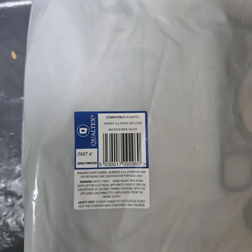 NUMATIC HENRY 5-LAYER VACUUM MICROFIBRE BAGS – COMPATIBLE (QUALTEX)