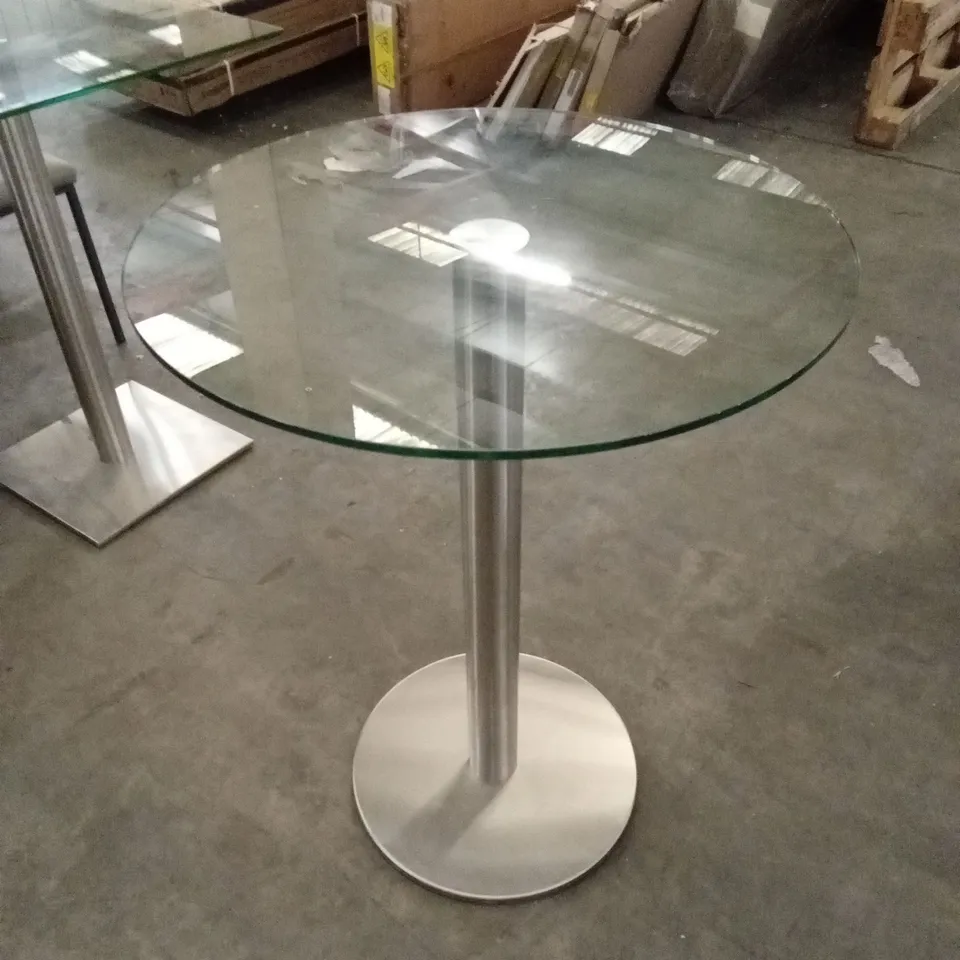 DESIGNER ROUND GLASS TOP BAR TABLE